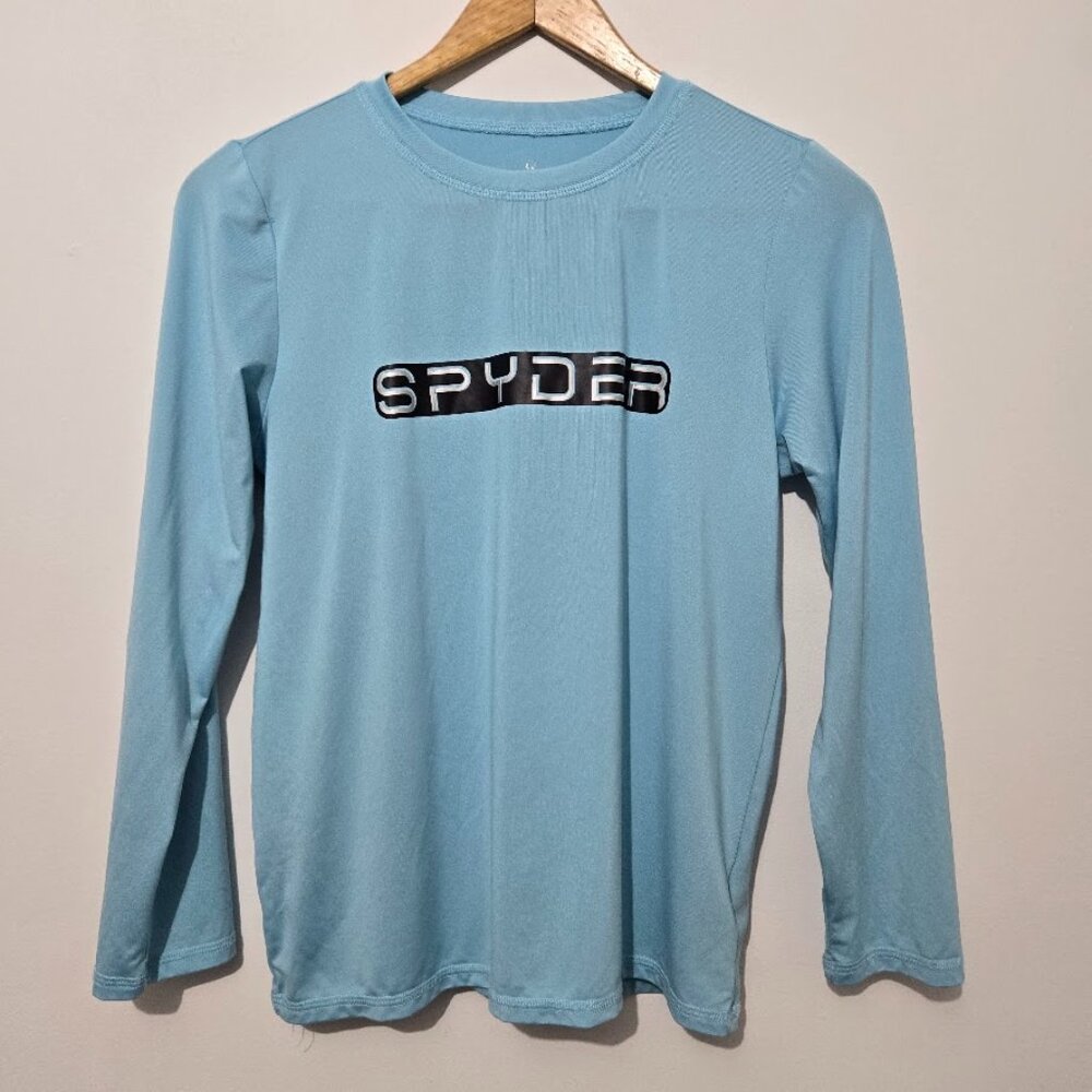 Spyder Boys Quick Dry Rash Guard Top Sz L 14/16 UPF 30 Stretch Beach Swim Travel